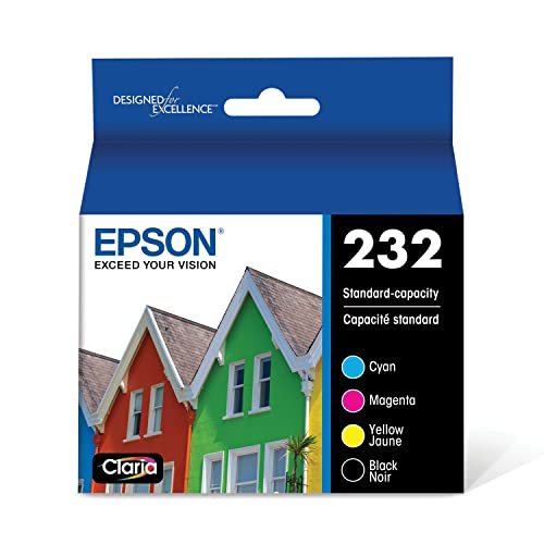 EPSON 232 Claria Ink Standard Capacity Black & Color Cartridge Combo Pack (T232120-BCS) Works with WorkForce WF-2930 WF-2950 Expression XP-4200 XP-4205