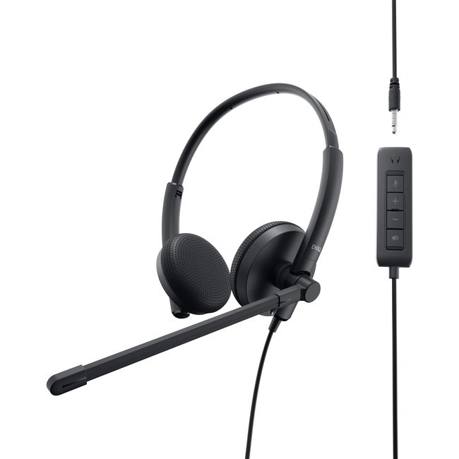 Dell WH1022 Headset - Stereo - USB - Wired - 20 Hz - 20 kHz - Over-the-head - Binaural - 4.92 ft Cable - Noise Cancelling Microphone - Noise Canceling - Black