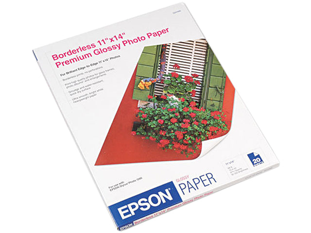 Epson S041466 Photo Paper 11 x 14 - High Gloss - 92 Brightness - 20 Sheet - White