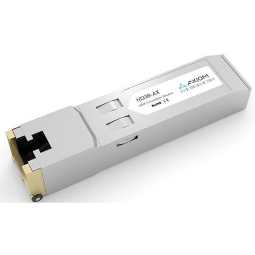 Axiom 10338-AX SFP+ Transceiver Module (Equivalent to: Extreme Networks 10338), 10 GigE, 10Gbase-T, RJ-45, Up to 98'