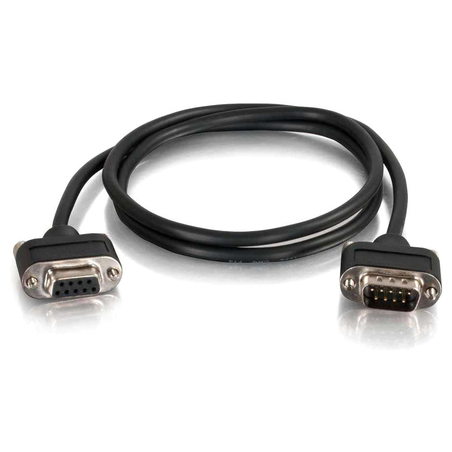 C2G 10ft Serial RS232 DB9 Cable W/ Low Profile Connectors M/F - In-Wall