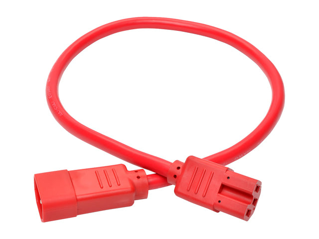 Tripp Lite Heavy-Duty Computer Power Cord, 15A, 14 AWG (IEC-320-C14 to IEC-320-C15), Red, 2 ft. (P018-002-ARD)