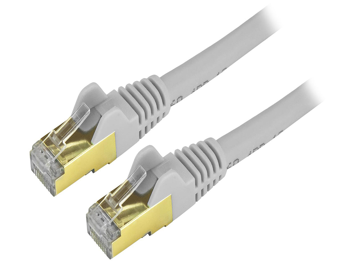StarTech C6ASPAT9GR StarTech.com Cat6a Shielded Patch Cable - 9 ft - Gray - Snagless RJ45 Cable - Ethernet Cord - Cat 6a Cable - 9ft