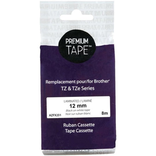 Premium Tape Brother Tze-fx231 Flexible Black/white 12mm