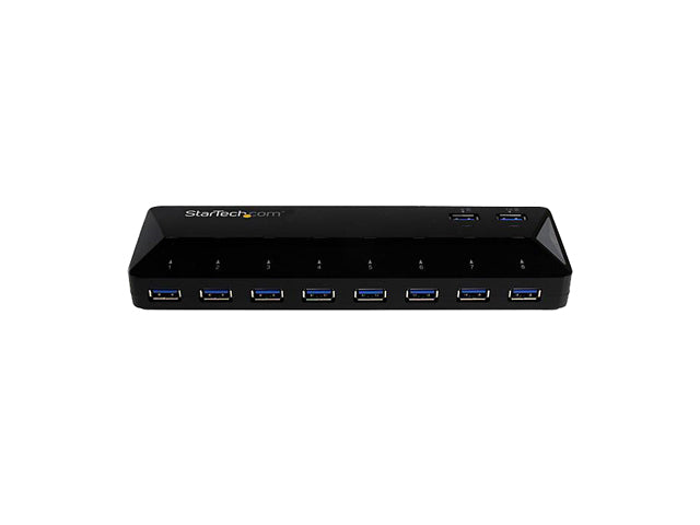StarTech.com ST103008U2C 10-Port USB 3.0 Hub with Charge and Sync Ports - 2x 1.5A Ports - USB Hub and Fast-Charging Station with 48W Power Adapter