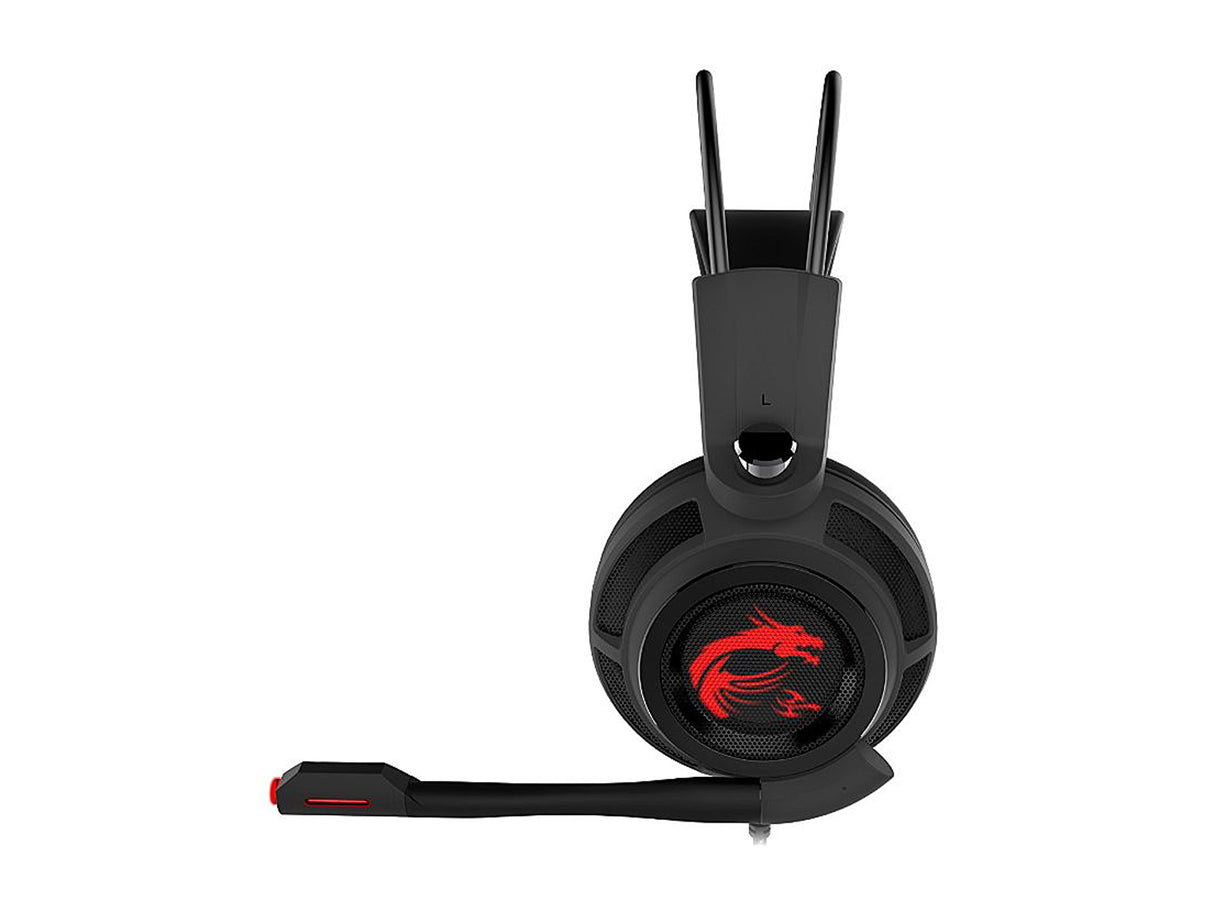 MSI Gaming Headset with Microphone, Enhanced Virtual 7.1 Surround Sound and Intelligent Vibration System (DS502)
