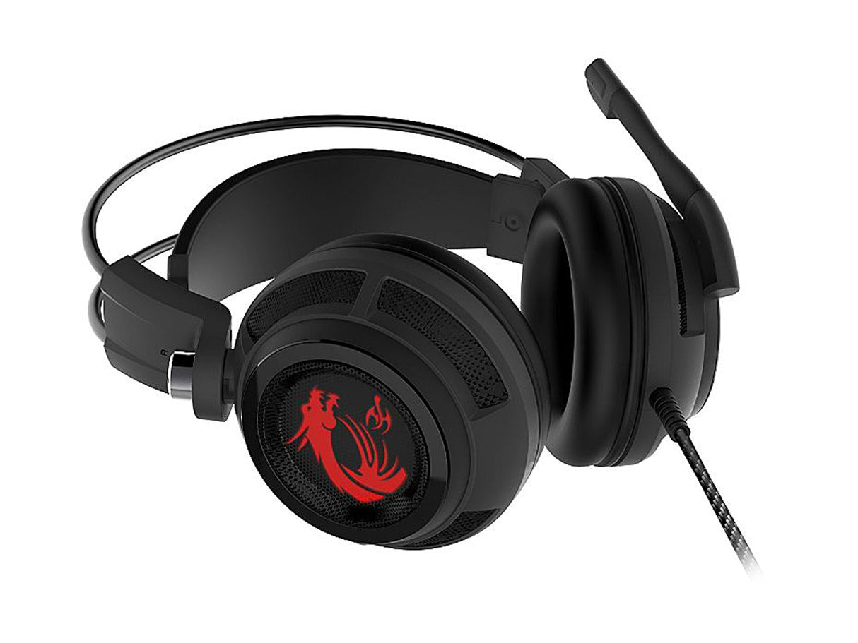 MSI Gaming Headset with Microphone, Enhanced Virtual 7.1 Surround Sound and Intelligent Vibration System (DS502)