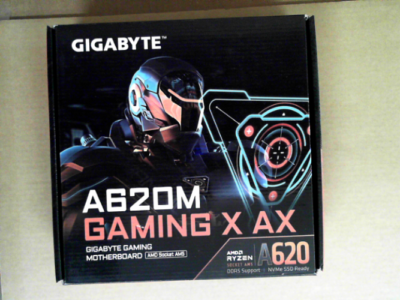 OPEN BOX - GIGABYTE A620M GAMING X AX (Rev. 1.1) AM5 LGA 1718 AMD A620 M-ATX, DDR5, PCIe 4.0 M.2, PCIe 4.0, USB 3.2 Gen1x2 Type-C, Wi-Fi 6E, Realtek 1GbE LAN, Q-Flash Plus, PCIe EZ-Latch