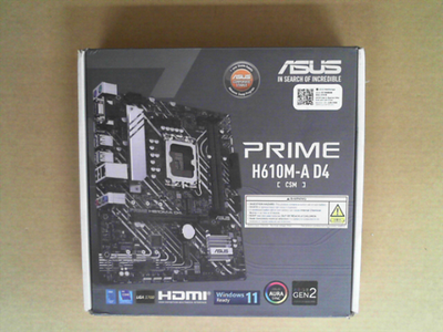 OPEN BOX - ASUS Prime H610M-A D4-CSM LGA 1700(Intel 12th Gen) Micro-ATX Commercial Motherboard (PCIe 4.0, DDR4, 2xM.2 Slots,1Gb LAN, Rear USB 3.2 Gen 2 Ports, DP/HDMI/D-Sub, SPI-TPM Header, ACCE)
