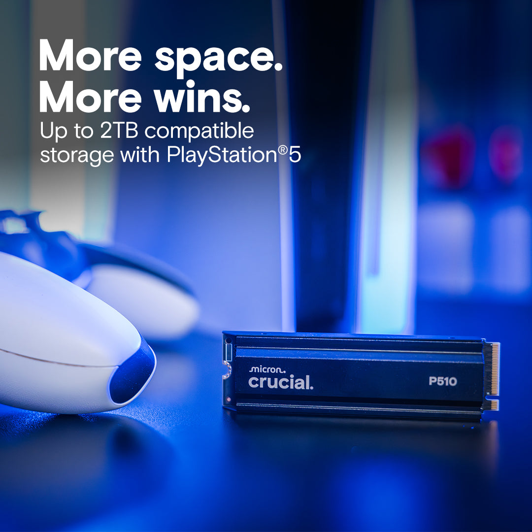Crucial P510 1TB Gen5 NVMe SSD with Heatsink, Up to 11,000 MB/s, PCIe 5.0 M.2 2280 SSD, Internal Solid State Drive, Compatible with PS5 CT1000P510SSD5