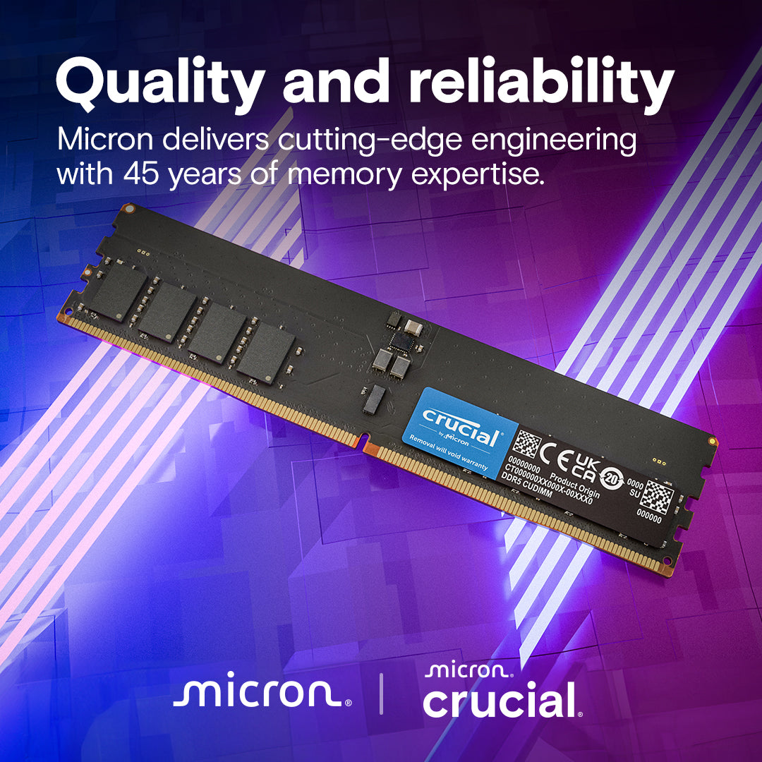 Crucial 64GB (2 x 32GB) 288-Pin PC RAM DDR5 6400 (PC5 51200) Desktop Memory Model CT2K32G64C52CU5