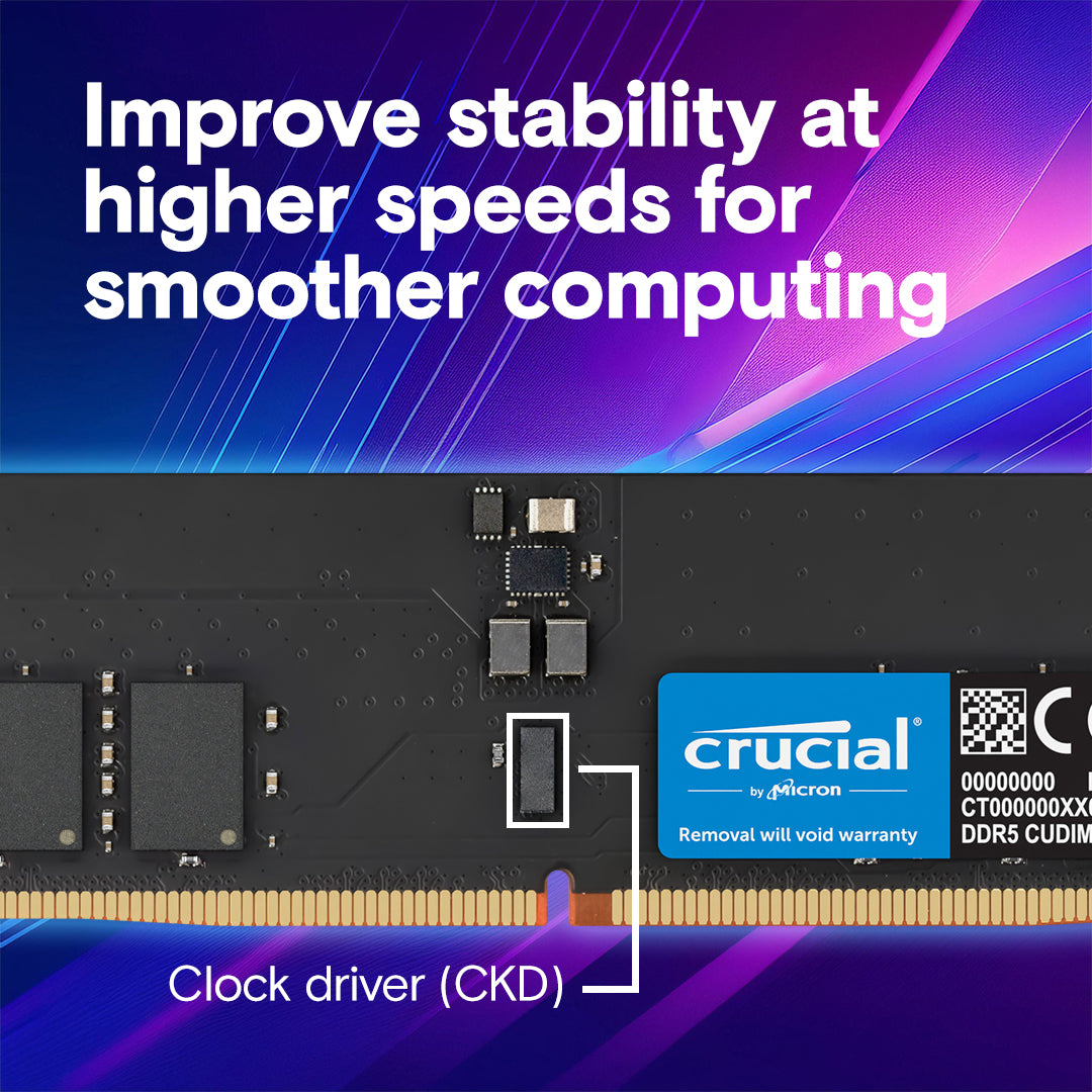 Crucial 64GB (2 x 32GB) 288-Pin PC RAM DDR5 6400 (PC5 51200) Desktop Memory Model CT2K32G64C52CU5