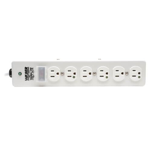 Tripp Lite SPS610HGRA Surge Protector Strip Medical RT Angle Plug 6 Outlet 10-Feet Cord 6 Outlet, 10ft Cord