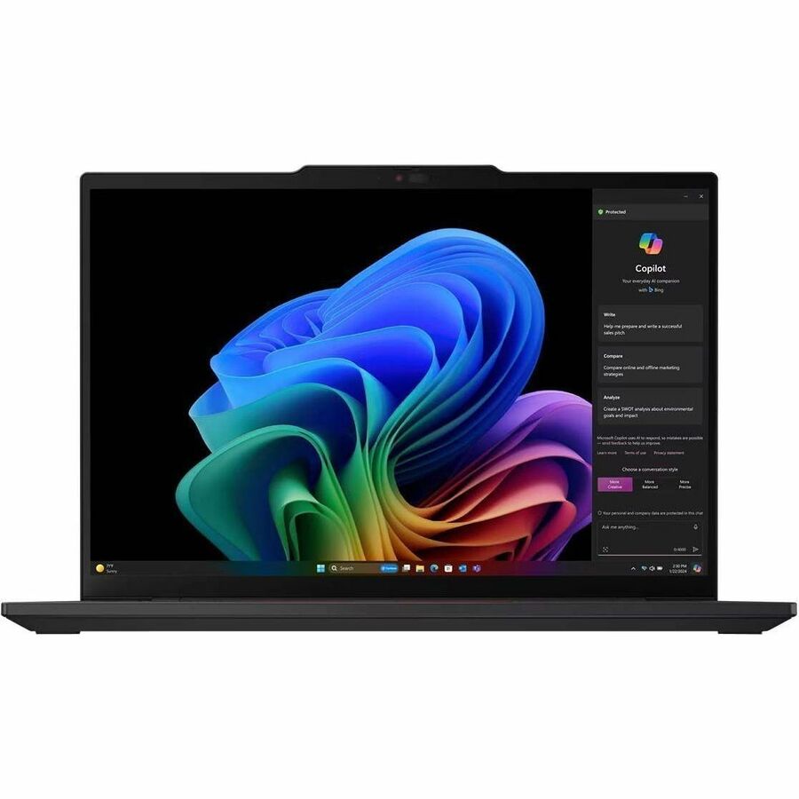 Lenovo ThinkPad T14s Gen 6 21N10000US 14" Notebook - WUXGA - Qualcomm Snapdragon X Elite X1E-78-100 - 32 GB - 1 TB SSD - English Keyboard - Black - Qualcomm Chip - 1920 x 1200 - Windows 11 Pro - Qualcomm Adreno GPU