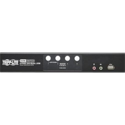 Tripp Lite 4-Port Dvi Dual-Link/USB KVM Switch with 4 X 6 Feet Cables Audio (B004-DUA4-HR-K) Black