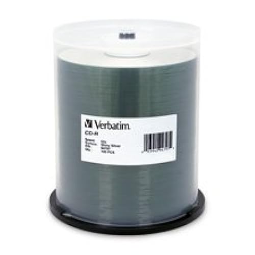 Verbatim CD-R 700MB 52X DataLifePlus Shiny Silver Silk Screen Printable - 100pk Spindle