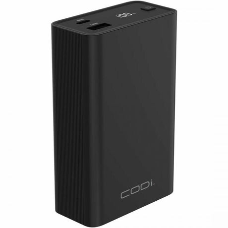 Codi 65W Laptop/Device Power Bank - For Notebook Tablet Headphone Camera - 20000 mAh - 3.25 A - 9 V DC 12 V DC 5 V DC 15 V DC 20 V DC Output - 5 V 9 V 12 V 15 V 20 V Input - 2 X USB