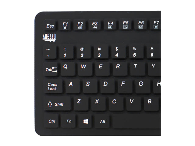 Adesso AKB-270UB SlimTouch Antimicrobial Waterproof USB Compact size Touchpad keyboard, 15.50x 5.50x 0.43 (Black)