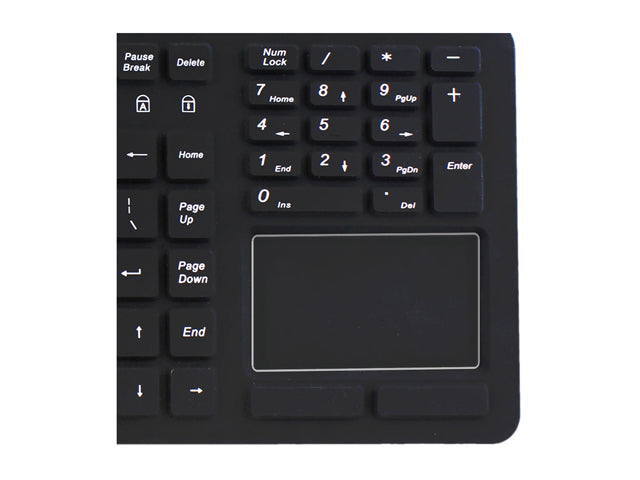 Adesso AKB-270UB SlimTouch Antimicrobial Waterproof USB Compact size Touchpad keyboard, 15.50x 5.50x 0.43 (Black)