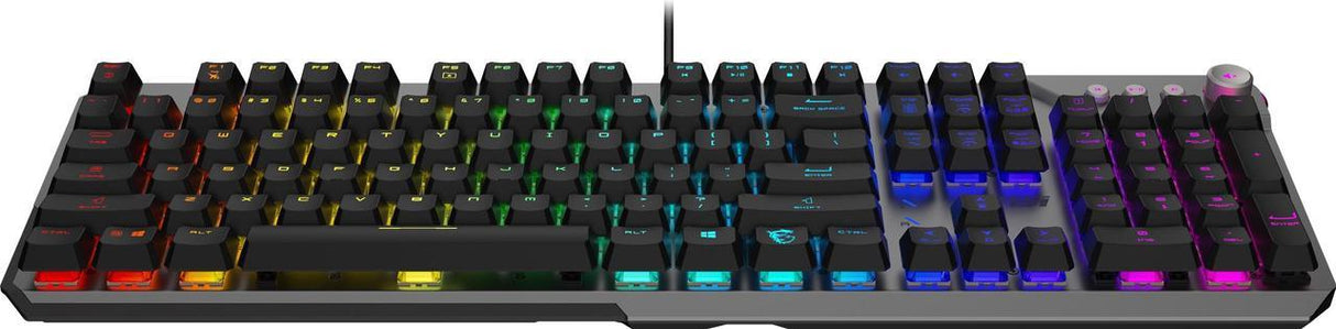 MSI Strike 600 Silent US - Mechanical Keyboard, Silent SWITCHES, RGB, Ergonomic, Anti-GHOSTING, Angle-Adjustable (Black)