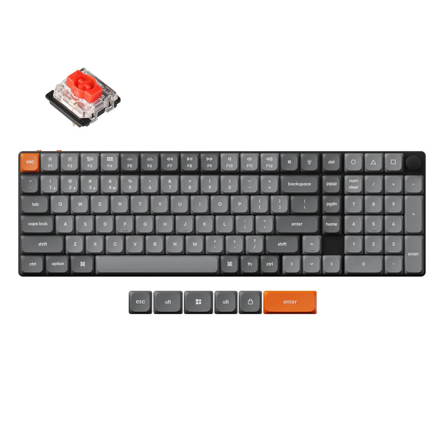 Keychron K17M-H1 K17 Max Swappable Gateron RGB Backlight Red Switch Wireless Mechanical Keyboard