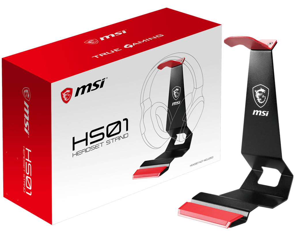 MSI HS01 Headset Stand, Metallic Design, Cell Phone Holder, Non-Slip