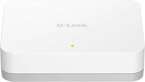 D-Link 5 Port Gigabit Ethernet Network Switch- Plug and Play, Ethernet Splitter, Fanless, Traffic Optimization, Unmanaged (DGS-1005A), White 5-Port Switch