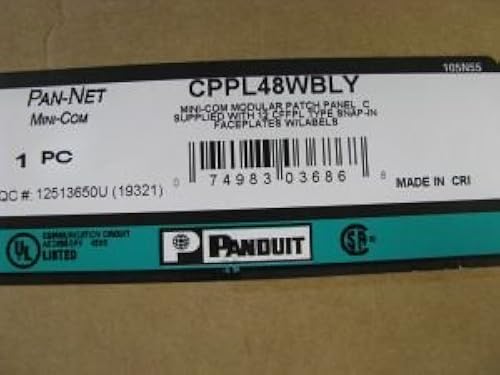 Panduit CPPL48WBLY 48-Port Flat Patch Panel, Black