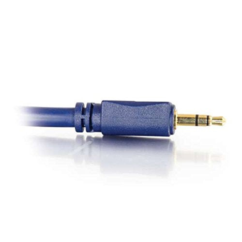C2G 40603 Velocity 3.5mm M/M Stereo Audio Cable, Aux Cable, Blue (12 Feet, 3.65 Meters)