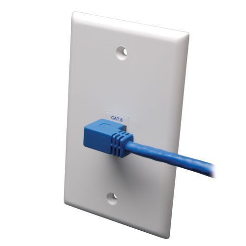 Tripp Lite N204-005-BL-RA 5-Feet Blue Cat6 Gigabit Right Angle to Straight Patch Cable, 5-Feet 5 feet Right Angle Side