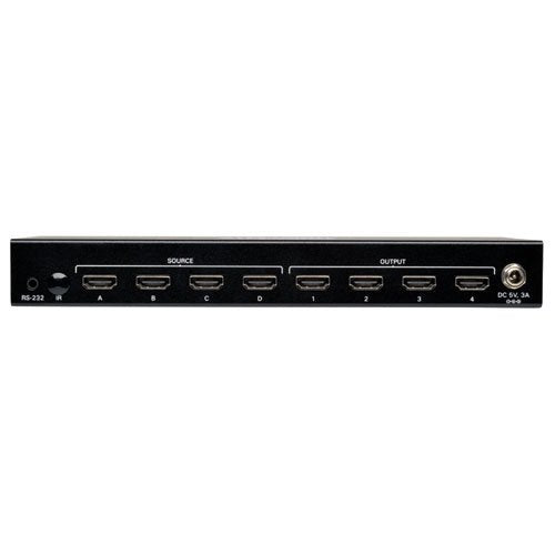 Tripp Lite 4x4 HDMI Matrix Switch for Video and Audio 1920x1200 at 60Hz / 1080p(B119-4X4), Black 4x4 Matrix