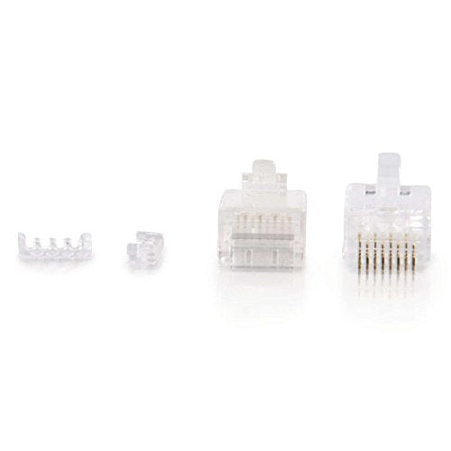 C2G Legrand RJ45 Modular Load Bar Connectors, RJ45 Cat5e Modular Plug to Use as Data Transfer Plug, Multipack Ethernet Cable Plug, 100 Per Pack, 1 Pack, C2G 27575
