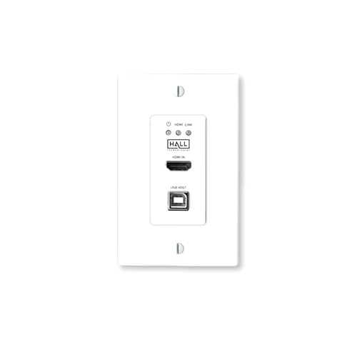 Hall Technologies HT-DSCV1-70-TX Single Gang High-Definition Baseband Transmission Wall Plate Transmitter and Receiver with USB Hub & Audio Extraction