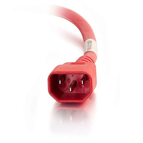 C2G 17487 18 AWG Power Cord - IEC320C14 to IEC320C13, Red (3 Feet, 0.91 Meters) C14 to C13 18/3 3 Feet Red