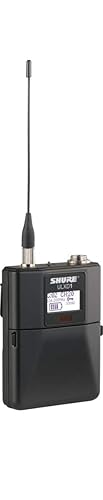 Shure ULXD1 Bodypack Transmitter - for use with ULX-D Digital Wireless Microphone Systems, Receiver Sold Separately | J50A Band (ULXD1=-J50A) TA4F Connector J50A Band (572-608/614-616 MHz)