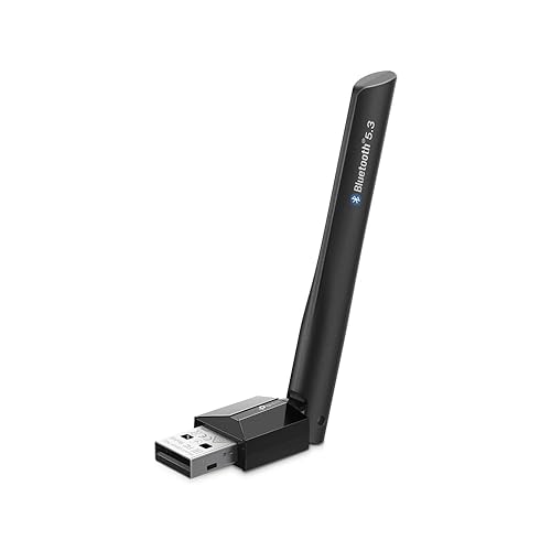TP-Link USB Bluetooth Adapter for PC, Bluetooth 5.3 Dongle (UB500 Plus) - Long Range, Adjustable Antenna, Supports Windows 11/10/8.1/7 for Desktop, Laptop, Mouse, Keyboard, and More.