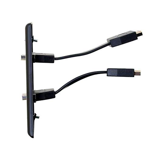 C2G 39879 Dual HDMI Pass Throuigh Single Gang Wall Plate, Black