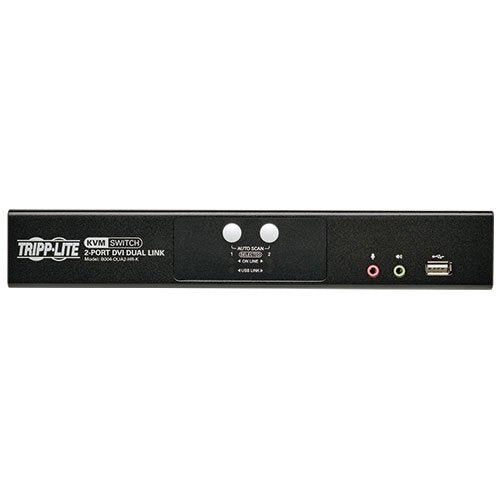 Tripp Lite 2-Port Dvi Dual-Link/USB KVM Switch with 2 X 6 Feet Audio Cables (B004-DUA2-HR-K) Black