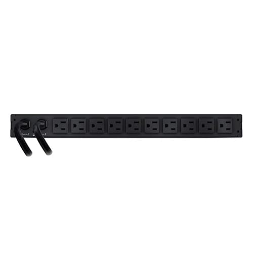 APC Schneider Electric Rack ATS, 100/120V, 15A, 5-15 in, (10) 5-15R Out (AP4450)