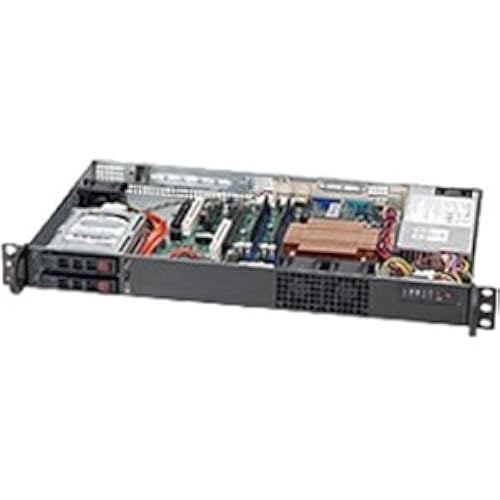 Supermicro SC510 T-203B - Rack-mountable - 1U - micro ATX - SATA/SAS - hot-swap 200 Watt - black
