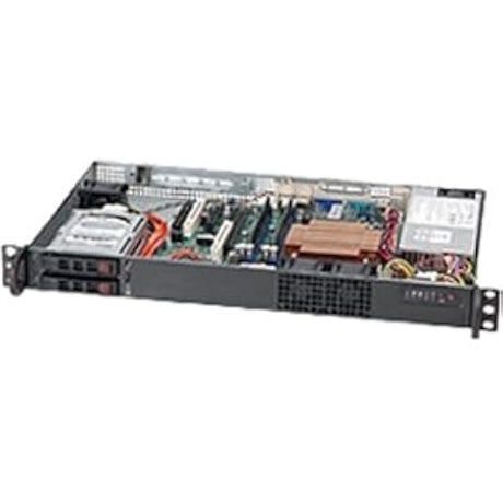 Supermicro SC510 T-203B - Rack-mountable - 1U - micro ATX - SATA/SAS - hot-swap 200 Watt - black