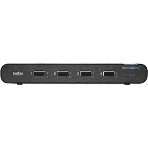 Belkin 2nd Gen Secure KVM Switch, 4-Port Single Head w/CAC - 4 Computer(s) - 1 Local User(s) - 3840 x 2160-11 x USBHDMI - Desktop, Under TableDisplayPort - TAA Compliant