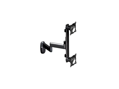Flat Panel Dual Vertical Monitor Arm Wall Mount Finish: Black