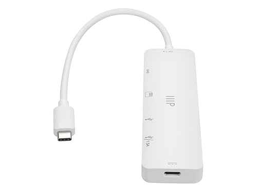 Monoprice 6-in-1 USB-C Multiport 4K HDMI Adapter, 4K@60Hz HDMI, Card Readers, 100W PD, Compatible with MacBook Pro/Air 2020, Galaxy S21, iPad Pro 2020