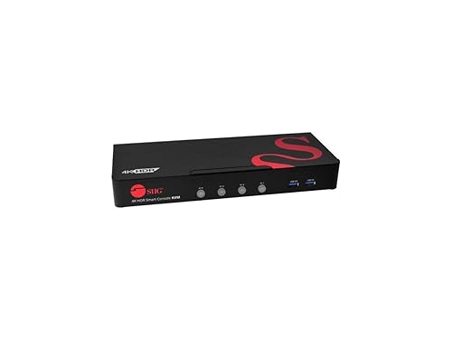 SIIG 4-Port HDMI 2.0 4K HDR KVM Switch Smart Console with USB 3.0 Multi-Media (CE-H25611-S1)