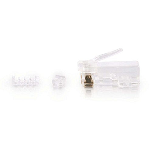 C2G Legrand RJ45 Modular Load Bar Connectors, RJ45 Cat5e Modular Plug to Use as Data Transfer Plug, Multipack Ethernet Cable Plug, 100 Per Pack, 1 Pack, C2G 27575