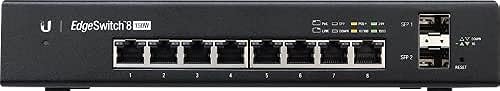 Ubiquiti EdgeSwitch 8, 8-Port Managed PoE+ Gigabit Switch with SFP, 150W (ES-8-150W)