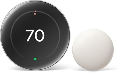 Google Nest Learning Thermostat Pro Edition with Temperature Sensor (4th Generation, 2024) Smart Energy Saving, Advanced Calibration, Adaptive Eco, Compatible with Alexa & Home (Polished Silver)