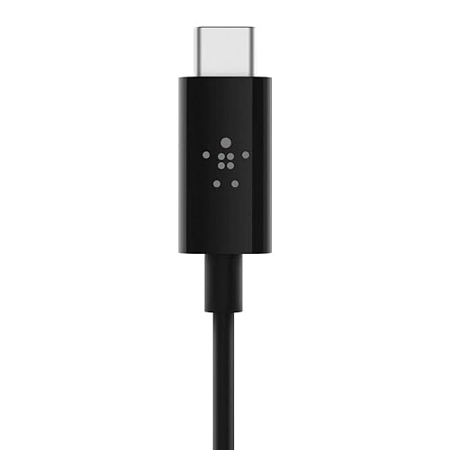 Belkin Rockstar USB-C to 3.5 mm Audio Cable, 3 Feet, Black (F7U079bt03-BLK) Black 3' USB-C to 3.5mm