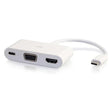 C2G USB-C® to 4K HDMI® and VGA Multiport Adapter with Power Delivery up to 60W - White